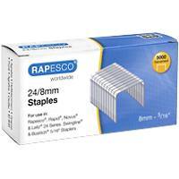 Rapesco Heftklammern 24/8 S24807Z3 Verzinkter Stahl Silber 5000 Heftklammern