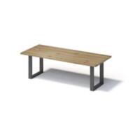 Bisley Fortis Table Regular, 2400 x 1000 mm, gerade Kante, geölte Oberfläche, O-Gestell, Oberfläche: P natürlich / Gestellfarbe: 303 blankstahl