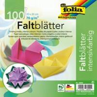 Folia Bastelpapier Farbig sortiert 70 g/m² 20 x 20 cm100 Blatt