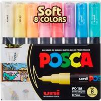 POSCA Pastell PC-1M Farbmarker Farbig sortiert Kalligraphie 0,7 mm 8 Stück