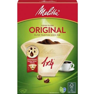 Melitta 1x4 Kaffeefilter Braun 13,1 x 4,2 x 19,7 cm 80 Stück