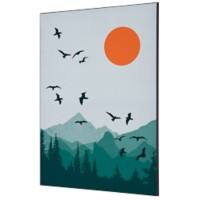 SHOWDOWN Textile Wanddekoration Sonne und Vögel Mehrfarbig Aluminium