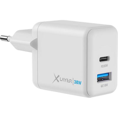 XLayer Ladegerät 38 W 1 x USB-C 30 W, 1 x USB-A QC 18 W Weiß