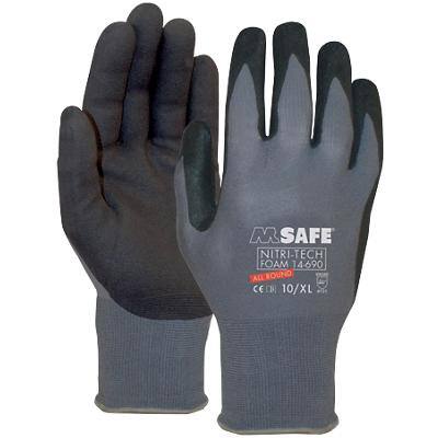 M-Safe Handschuhe Nitri-Tech Foam Nitril Größe M Schwarz, Grau 1 Paar à 2 Handschuh