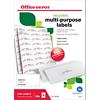 Office Depot Multifunktionsetiketten Selbstklebend Recycelt 100% 70 x 36 mm Weiß 100 Blatt mit 24 Etiketten