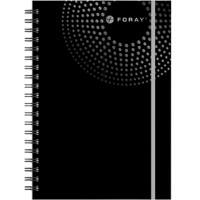 Foray Executive Notizbuch DIN A4 Liniert Spiralbindung Pappkarton Hardback Schwarz Perforiert 200 Seiten 100 Blatt