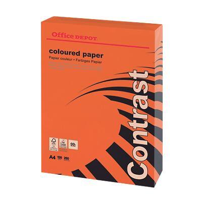 Office Depot Contrast Kopier-/ Druckerpapier DIN A4 120 g/m² Intensives Rot 250 Blatt