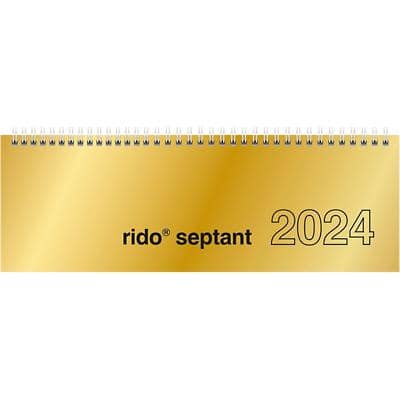 BRUNNEN Tischkalender 2025 1 Woche / 2 Seiten Deutsch 30,7 (B) x 10,5 (H) cm Gold