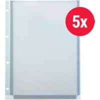 Kolma Voluma ExtraSolid Prospekthüllen DIN A4 Glasklar Transparent 180 Mikron PVC (Polyvinylchlorid) Oben 4 Löcher 5 Stück