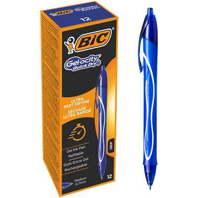 BIC Gel-ocity Quick Dry Gel Tintenroller Medium 0,3 mm Blau 12 Stück