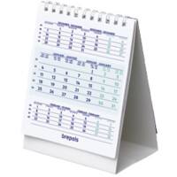 Brepols Schreibtisch-Kalender 2025 3 Monate / 1 Seite Englisch 10,5 (B) x 0,4 (T) x 13 (H) cm Weiß