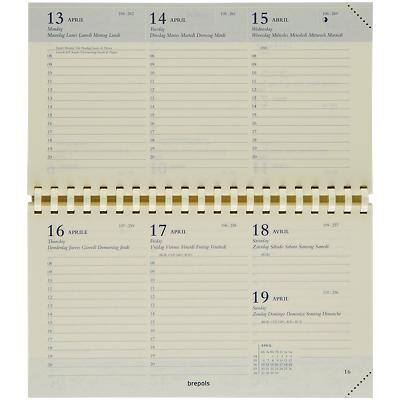 Brepols Terminkalender Nachfüllung 2025 DIN A6 1 Woche / 2 Seiten Deutsch, Englisch, Französisch, Italienisch, Niederländisch, Spanisch Creme