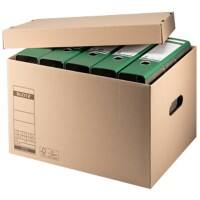 Leitz Premium Aufbewahrungsbox 6081 Mit Deckel Größe L Naturbraun Karton 44 x 33,5 x 28 cm 10 Stück