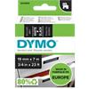 Dymo D1 S0720910 / 45811 Authentic Schriftband Selbstklebend Weißer Druck auf Schwarz 19 mm x 7m