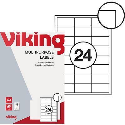 Viking 61330 Universaletiketten selbstklebend 64,6 x 33,8 mm Weiß 2400 Etiketten 100 Blatt mit 24 Etiketten