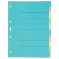 Blanko Register DIN A4 Farbig Sortiert Mehrfarbig 10-teilig Pappkarton 4 Löcher 10 Sätze