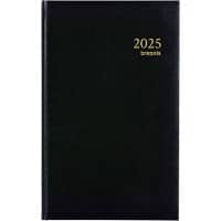 Brepols Buchkalender 2025 DIN A5 1 Tag / 1 Seite Deutsch, Englisch, Französisch, Italienisch, Spanisch Schwarz
