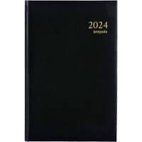 Brepols Buchkalender 2025 Spezial 2 Tage / 1 Seite Deutsch, Englisch, Französisch, Niederländisch Schwarz