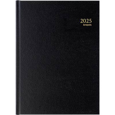 Brepols Buchkalender 2025 Spezial 1 Tag / 2 Seiten Deutsch, Englisch, Französisch, Niederländisch, Italienisch, Spanisch Schwarz