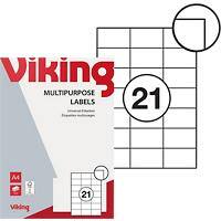 Viking Universaletiketten Selbstklebend 70 x 42,3 mm Weiß 100 Blatt mit 21 Etiketten