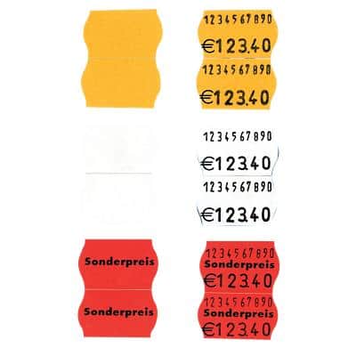 SATO Etiketten auf Rolle 2-zeilig Leuchtrot 2,6 x 1,6 cm 1200 Stück