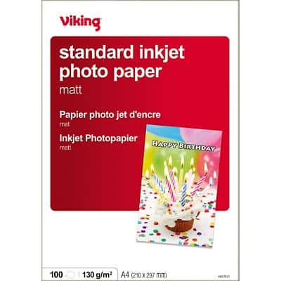 Viking Inkjet Everyday Fotopapier Matt DIN A4 130 g/m² Weiß 100 Blatt