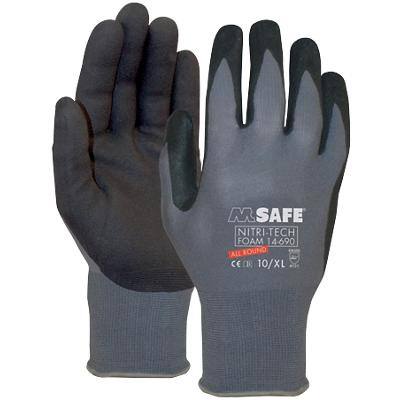 M-Safe Handschuhe Nitri-Tech Foam Nitril Größe S Schwarz, Grau 1 Paar à 2 Handschuh