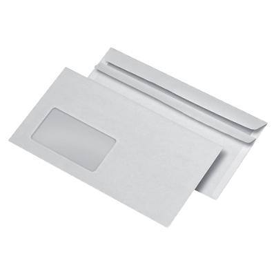DL Selbstklebend Briefumschläge Weiß 220 (B) x 110 (H) mm Mit Fenster 70 g/m² 1000 Stück