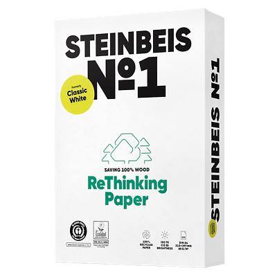 Steinbeis Classic No.1 DIN A4 Druckerpapier 100% Recycelt 80 g/m² Glatt Weiß 500 Blatt