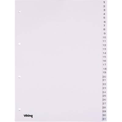 Viking Register DIN A4 Weiß 31-teilig 4-fach Kunststoff 1 bis 31