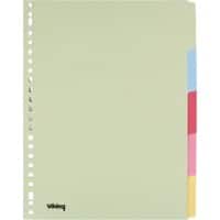Viking Standard Blanko Register Recycelt 100% DIN A4 Farbig Sortiert Mehrfarbig 5-teilig Manilla Rechteckig 23 Löcher 5 Blatt