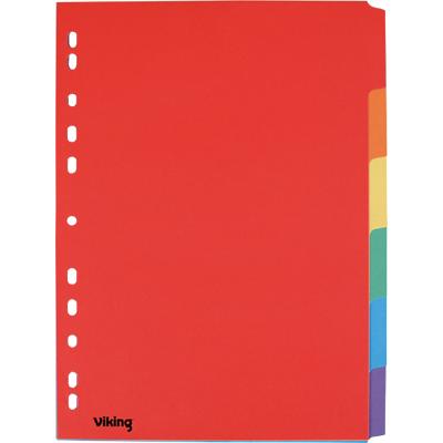 Viking Standard Blanko Trennblätter DIN A4 Farbig Sortiert Mehrfarbig 6-teilig Manilla Rechteckig 11 Löcher 6 Blatt