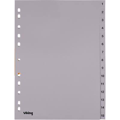 Viking Register DIN A4 Grau 15-teilig 11-fach Kunststoff 1 bis 15