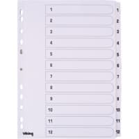 Viking Register DIN A4 Weiß 12-teilig 11-fach Mylar 1 bis 12