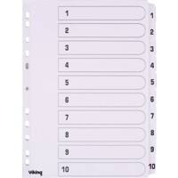 Viking Register DIN A4 Weiß 10-teilig 11-fach Mylar 1 bis 10