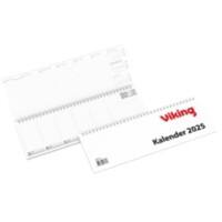 Viking Tischkalender 2025 1 Woche/2 Seiten Pappe, Papier Weiß 34 Ringe Deutsch, Englisch, Französisch 30,4 x 10,5 cm