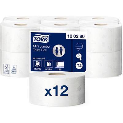 Tork Toilettenpapier Advanced Mini Jumbo 2-lagig 12 Rollen
