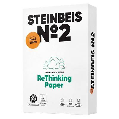 Steinbeis Trend No.2 DIN A3 Druckerpapier 100% Recycelt 80 g/m² Glatt Weiß 500 Blatt