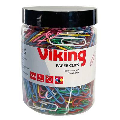 Viking Büroklammern rund 33mm Sortiert 500 Stück