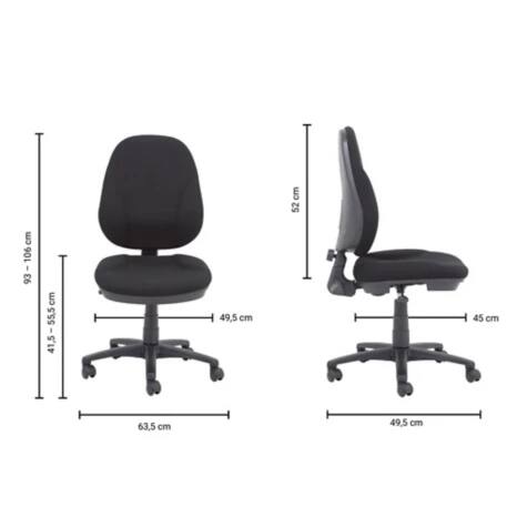 Realspace Jura Burostuhl Basic Tilt Stoff Optionale Armlehne Hohenverstellbar Schwarz 110 kg Jura 635 x 495 x 930 1.060 mm