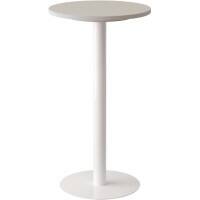 meet powered by PAPERFLOW Stehtisch Melamin Weiß Weiß 600 x 600 x 1.100 mm