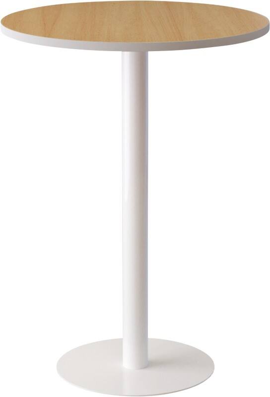 meet powered by PAPERFLOW Stehtisch Melamin Braun, Weiß Weiß 800 x 800 x 1.100 mm