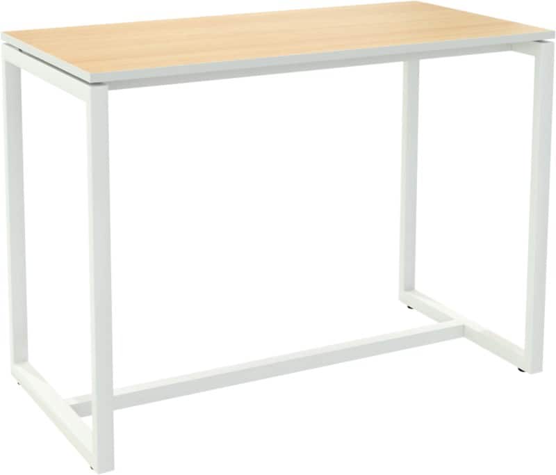 meet powered by PAPERFLOW Stehtisch Rechteckig Easydesk Melamin Weiß 1.500 x 750 x 1.100 mm