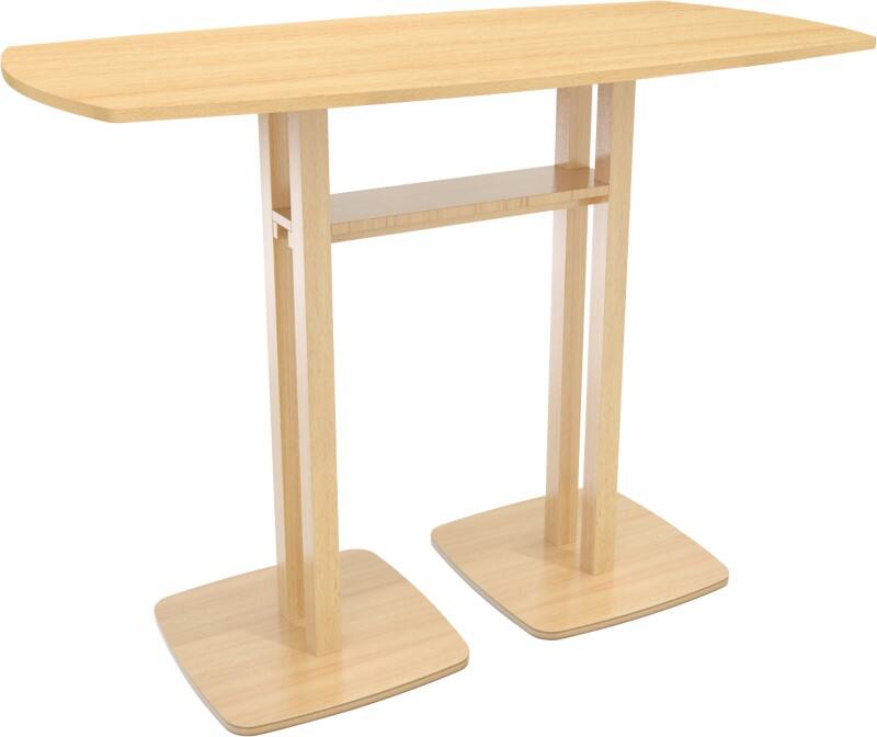 meet powered by PAPERFLOW Stehtisch Rechteckig Woody Melamin Buche 1.500 x 750 x 1.100 mm