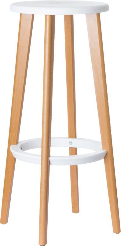 meet powered by PAPERFLOW Barhocker Ohne Armlehnen Weiß Woody  2 Stück