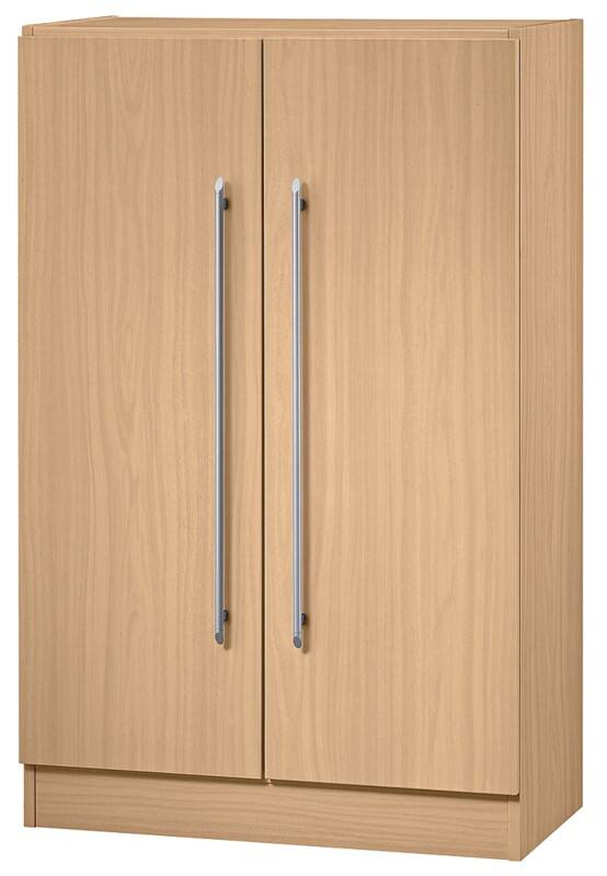 Hammerbacher Schrank Kunststoff, Melaminharzbeschichtete Spanplatte 2 Fachböden 800 x 420 x 1.270 mm Buche Braun