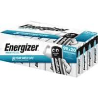 Energizer 9 V Alkali-Batterien Max Plus 6LR61 20 Stück