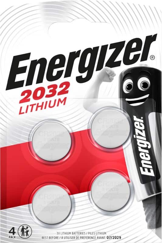 Energizer Knopfzellen CR2032 3 V Lithium 4 Stück