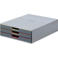 DURABLE Schubladenbox VariColor 3 DIN A4 Grau 24,7 x 35,6 x 9,5 cm