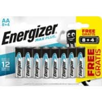 Energizer AA Alkali-Batterien Max Plus LR6 1,5 V 12 Stück